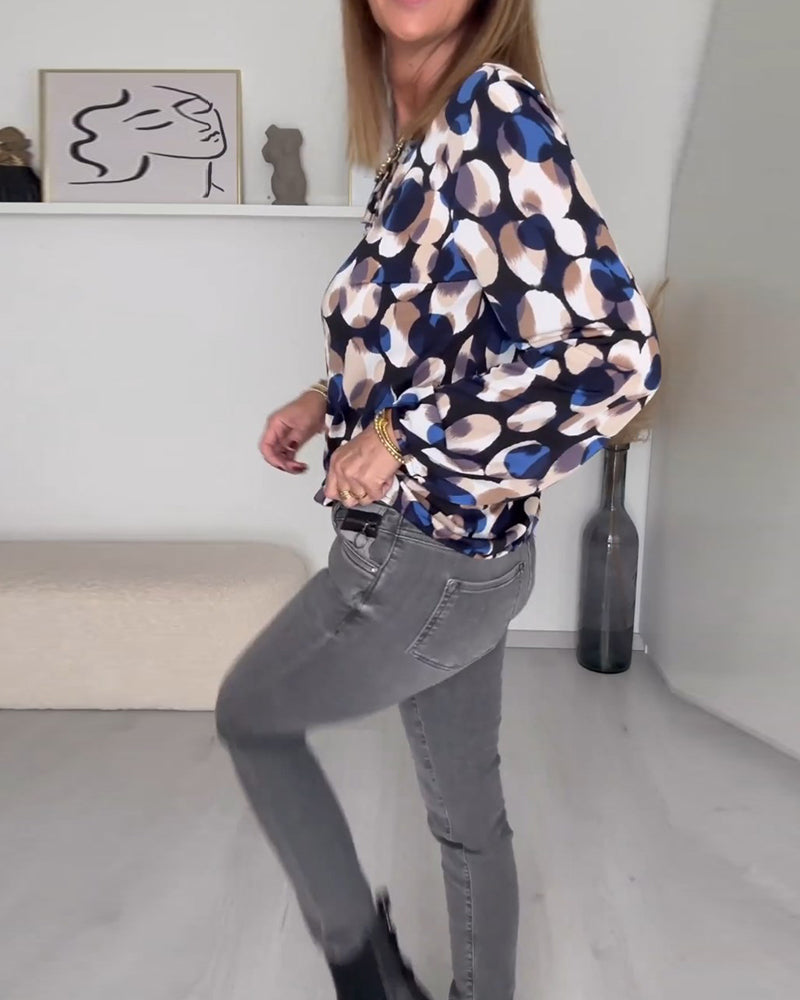 Sélène | Blouse avec Design Élégant et Motif Chic pour Femmes