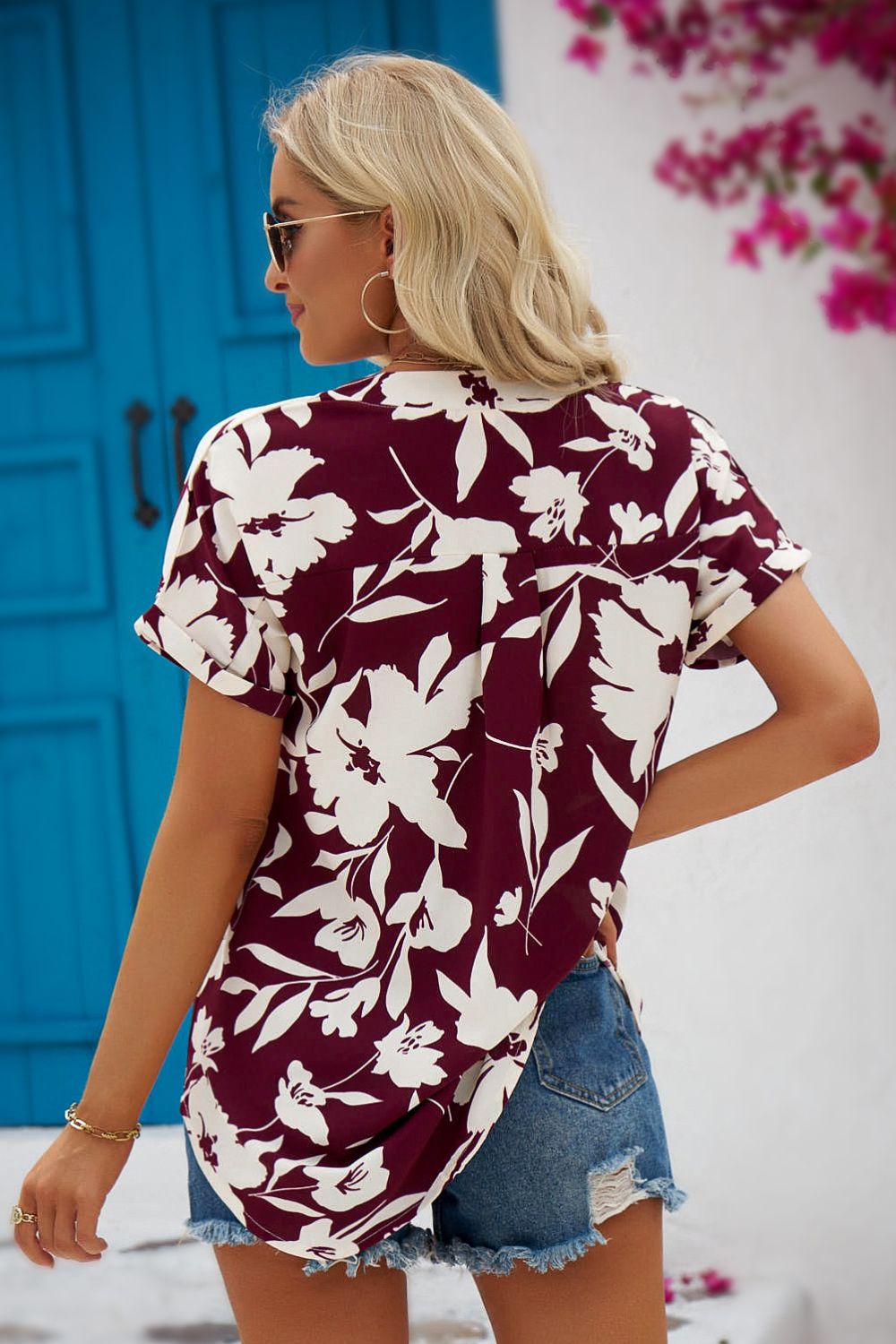Lunaire | Blouse Fleurie avec Col Élégant et Confort Optimal pour Femmes
