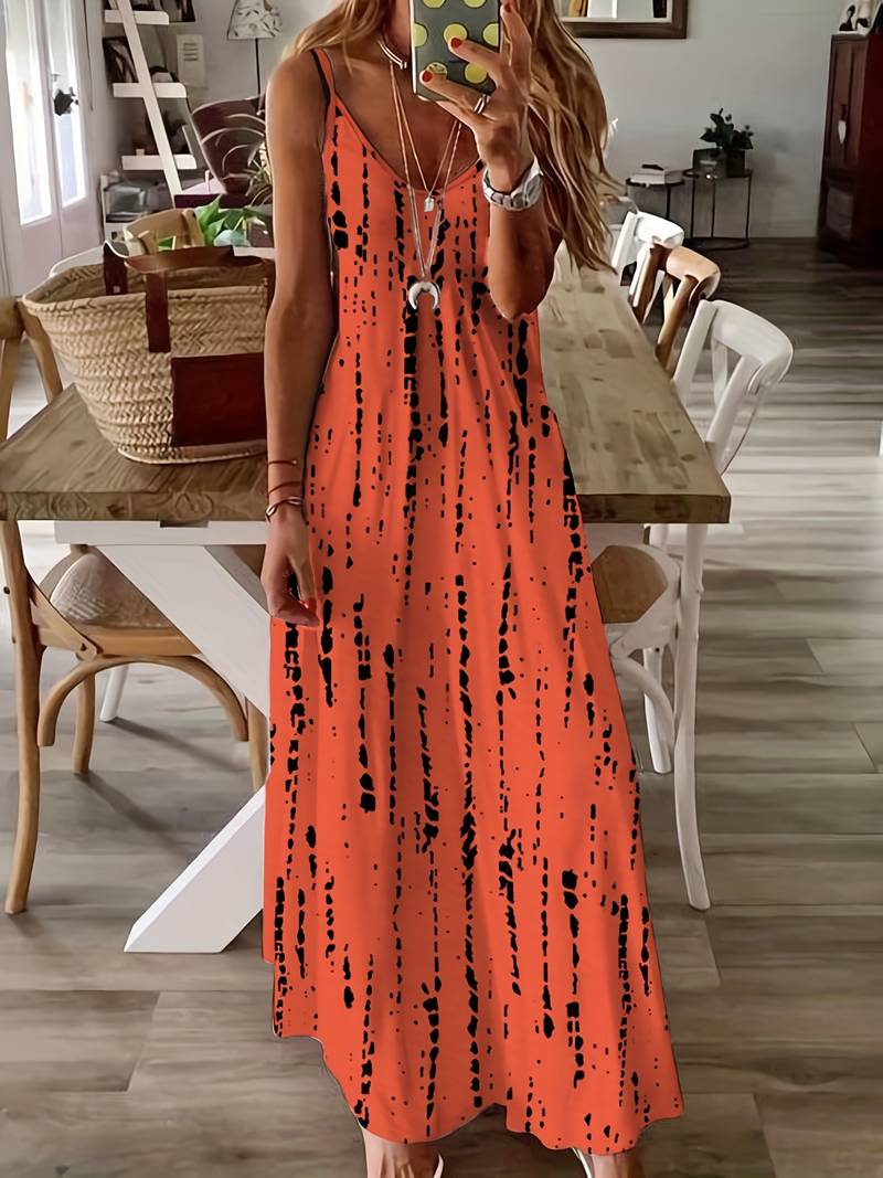 Émilie - Dye Robe spaghetti rayée