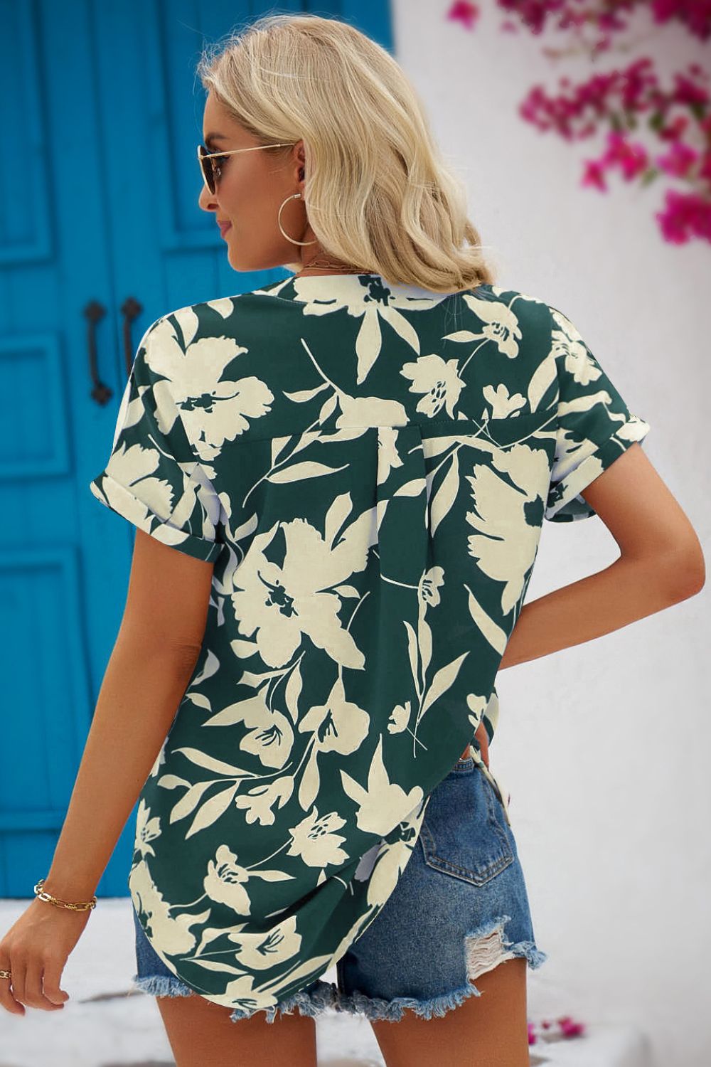 Lunaire | Blouse Fleurie avec Col Élégant et Confort Optimal pour Femmes