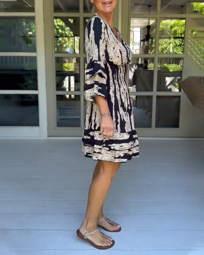 Helga - Robe d'été de créateur avec col en V
