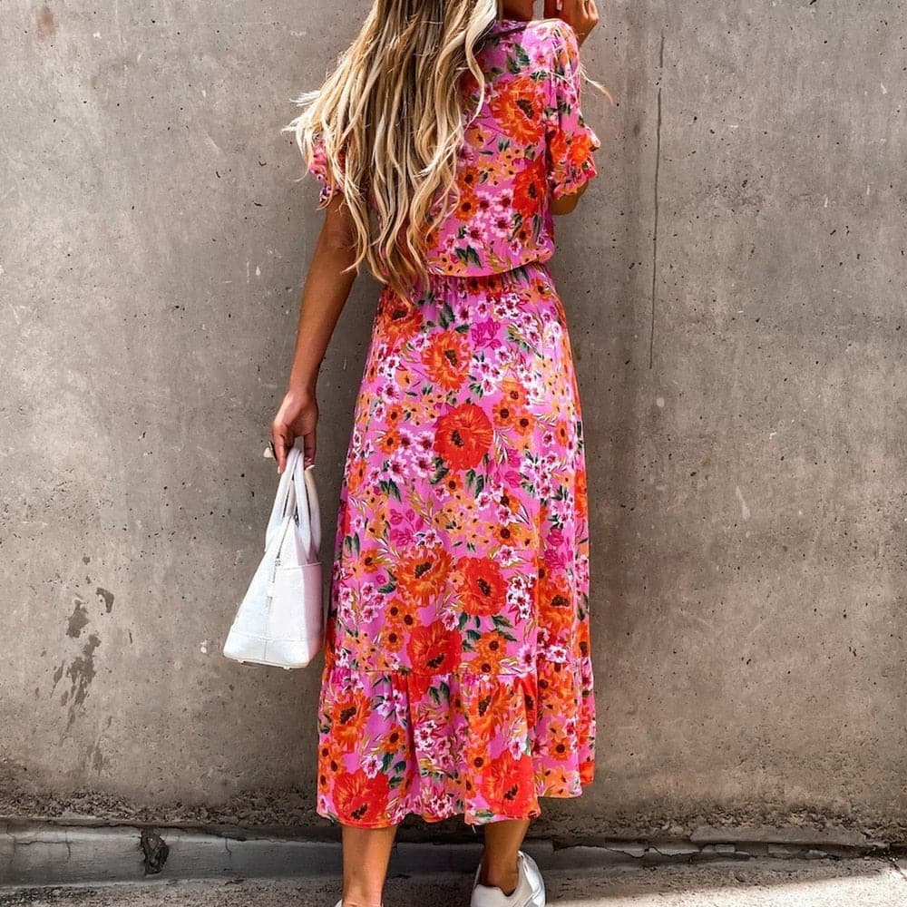 Mia - Robe élégante en coton à motif