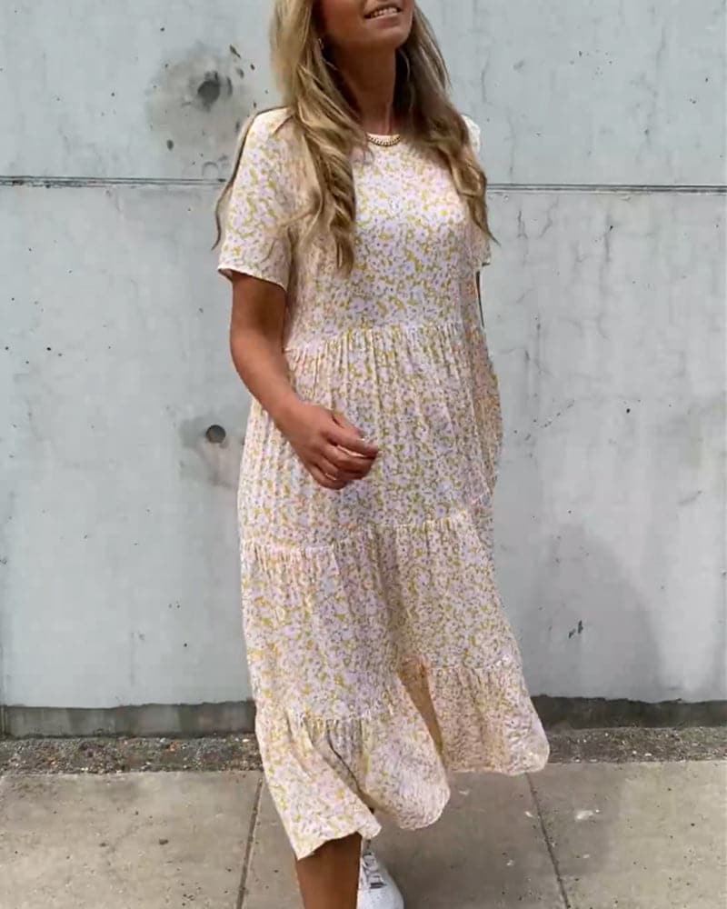Remi - Robe d'été à col rond et motif floral
