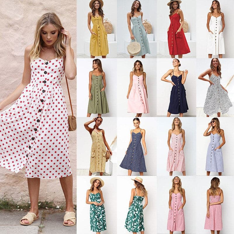 Luna - Robe ample élégante avec bretelles spaghetti