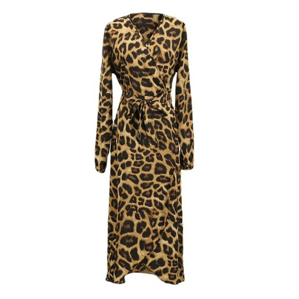 Sienna | Robe avec Imprimé Léopard et Encolure en V pour Femmes