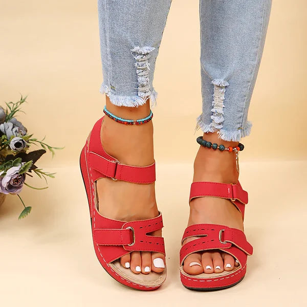 Sandales romaines pour femmes avec fermeture velcro