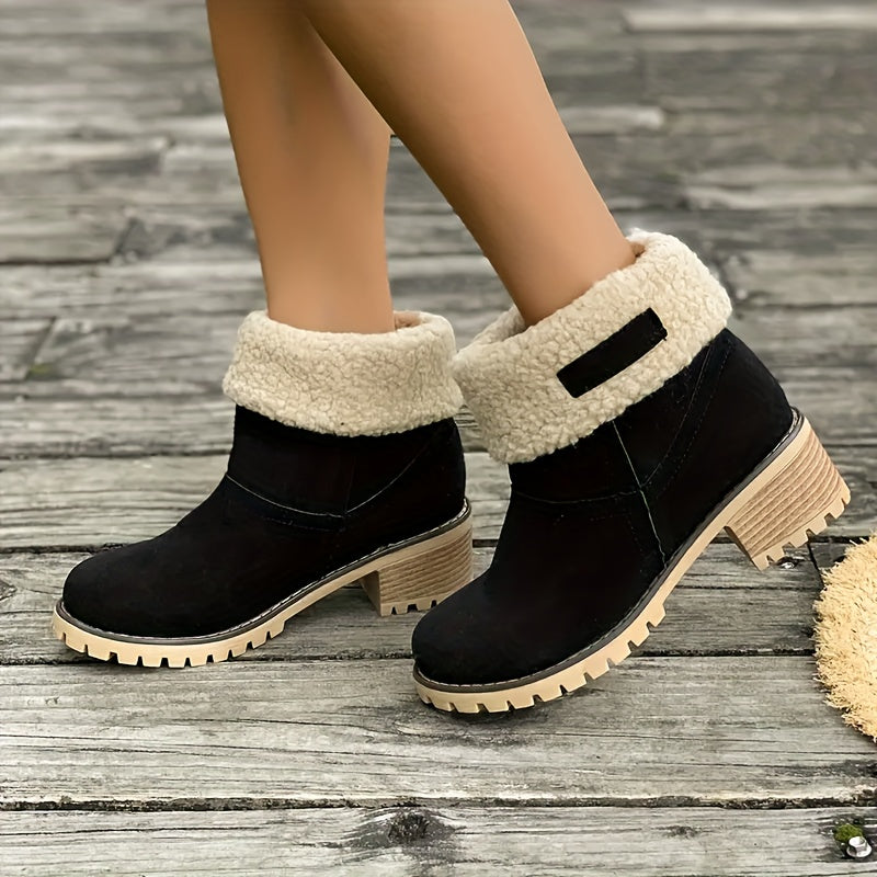 Lotte | Bottines élégantes en duvet à talons hauts
