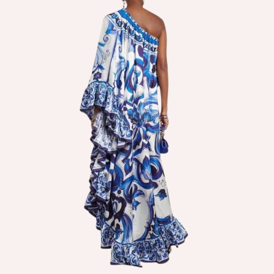 Lysandra | Robe Midi avec Imprimé Vibrant et Silhouette Élégante pour Femmes