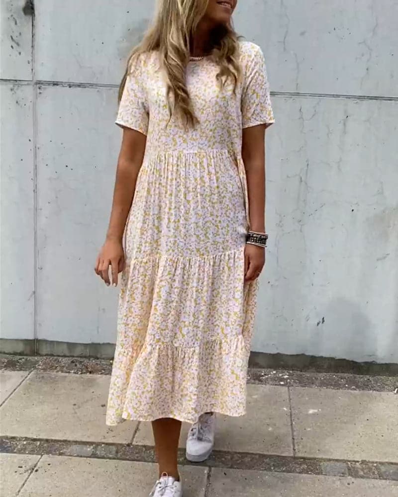 Remi - Robe d'été à col rond et motif floral