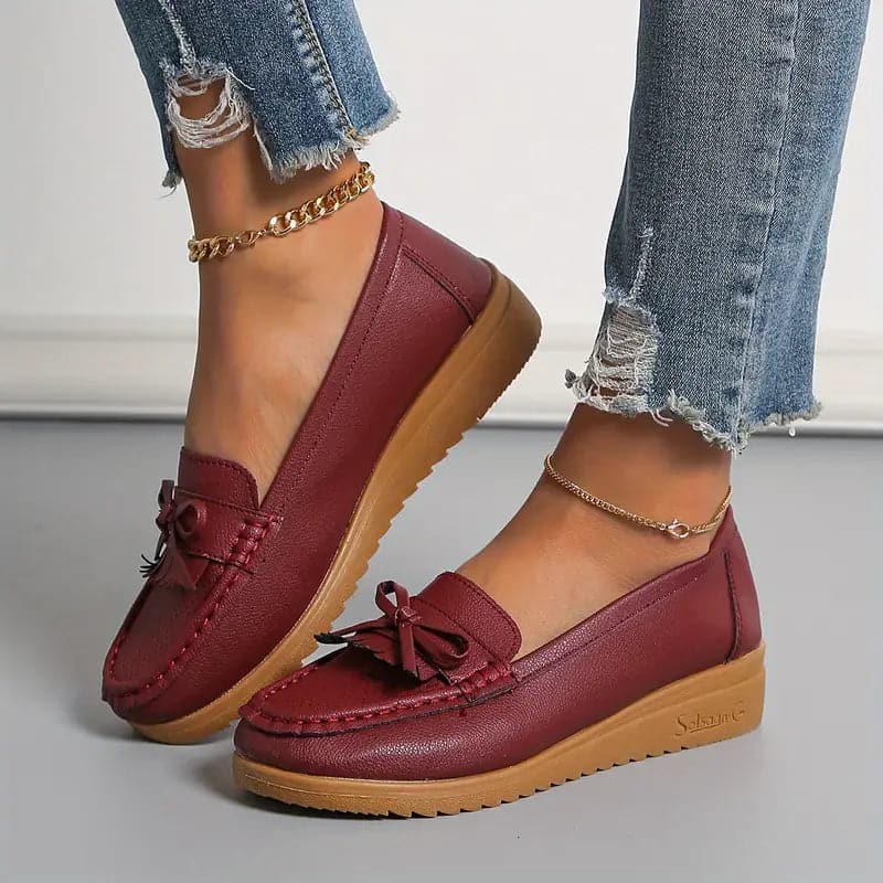 Pixi - Mocassins en cuir avec un joli nœud