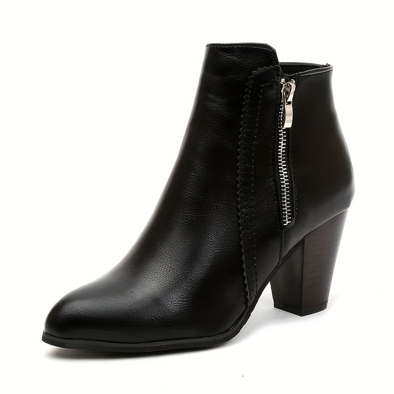 Lotte | Bottines tendance à nez rond et à talons hauts élégants