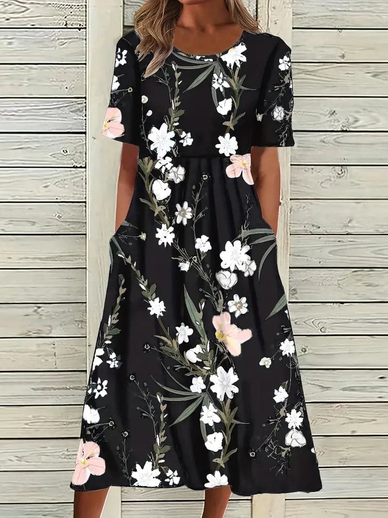 Renta - Robe ample à motif floral