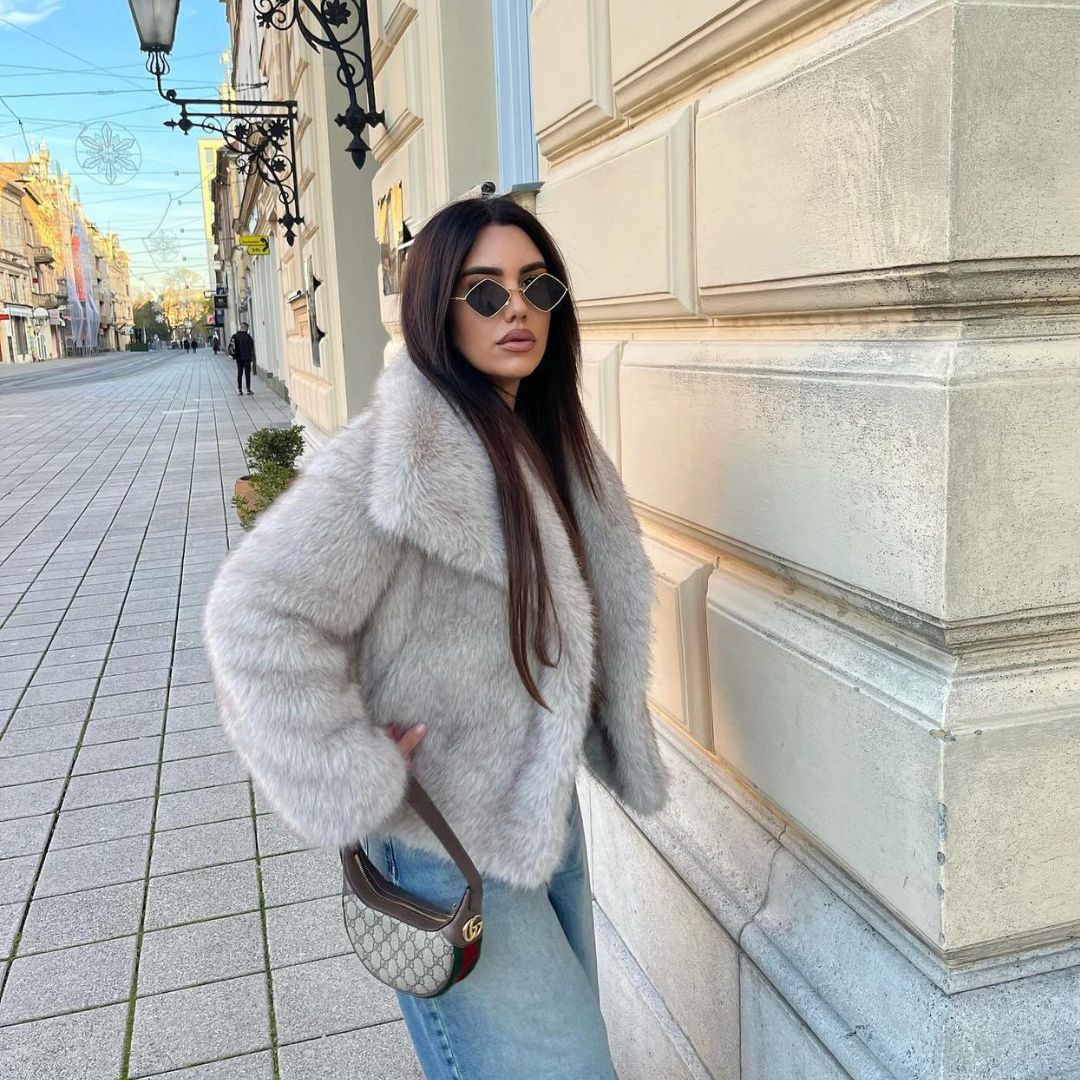 Luna | Manteau de fourrure végétalienne avec Élégance et Doublure Confortable pour Femmes
