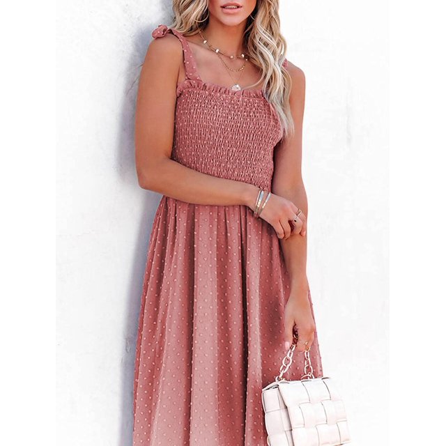 Liana | Robe Maxi Aérienne avec Motif à Pois et Coupe Confortable pour Femmes