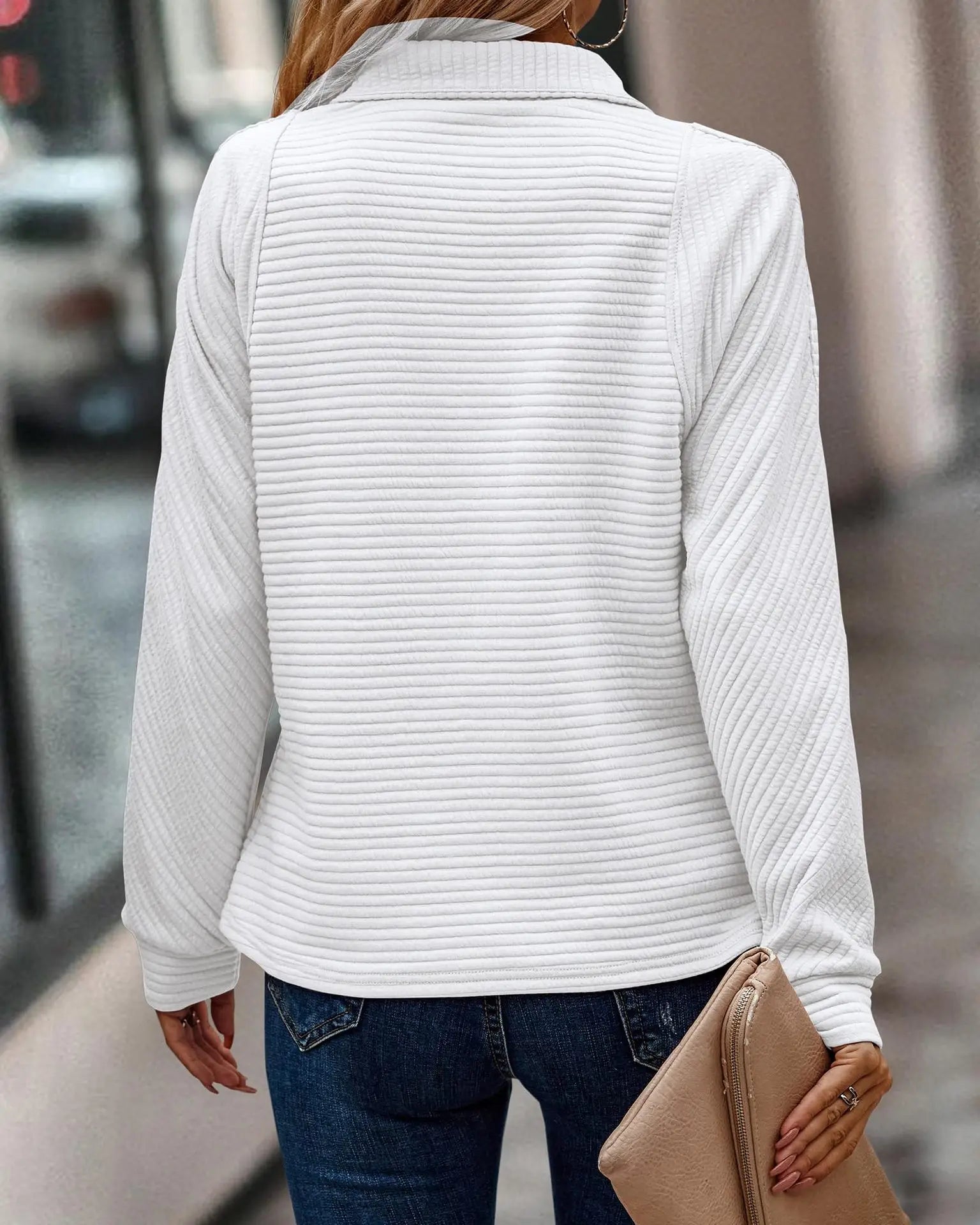 Fatima - Confortable pull-over avec demi-zip