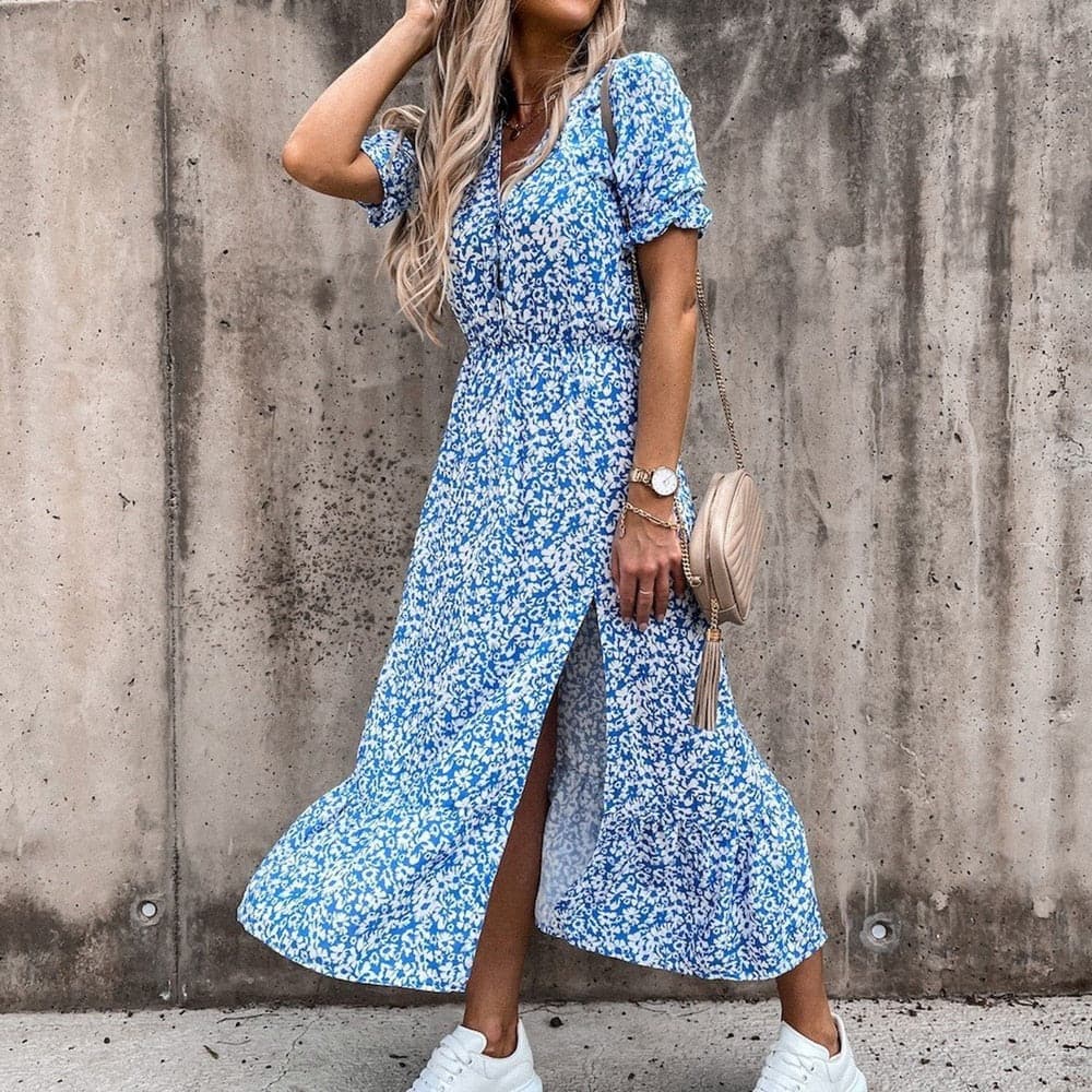 Mia - Robe élégante en coton à motif