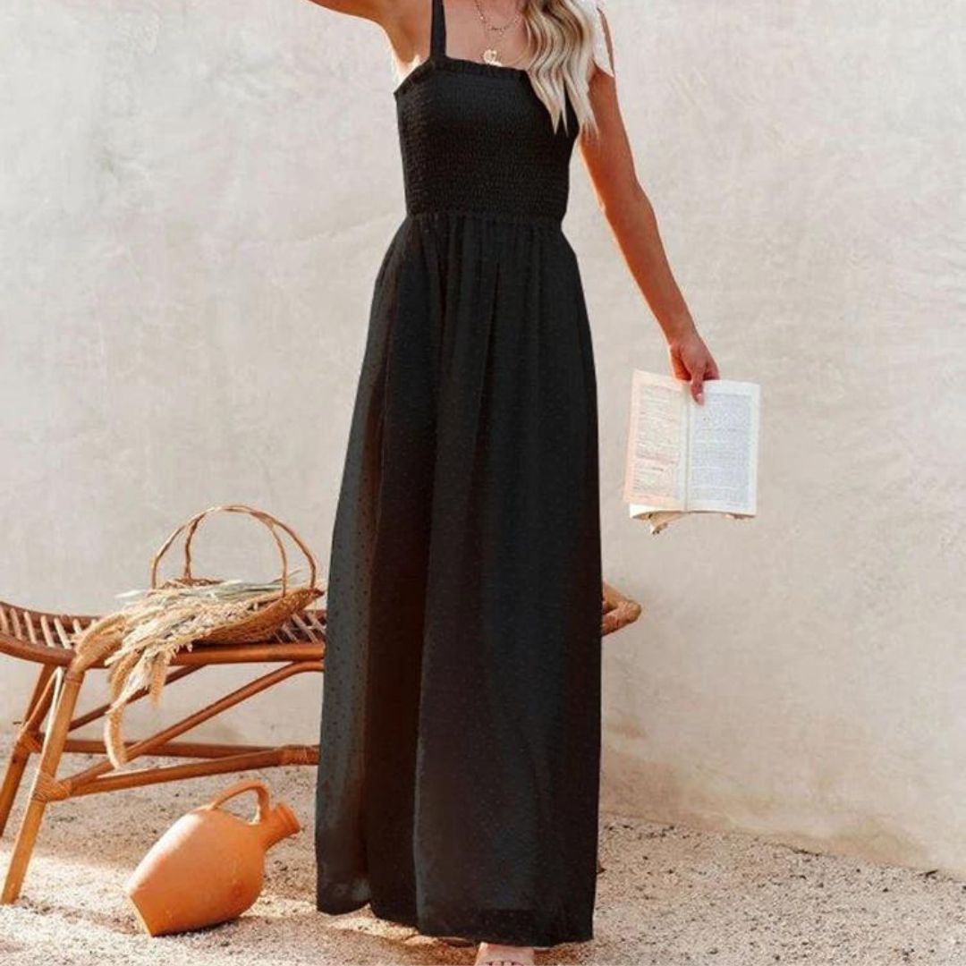 Liana | Robe Maxi Aérienne avec Motif à Pois et Coupe Confortable pour Femmes