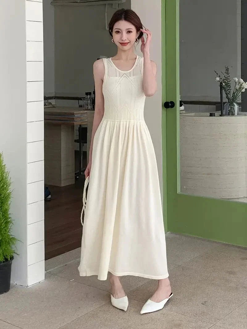 Irma - Robe large plissée blanche