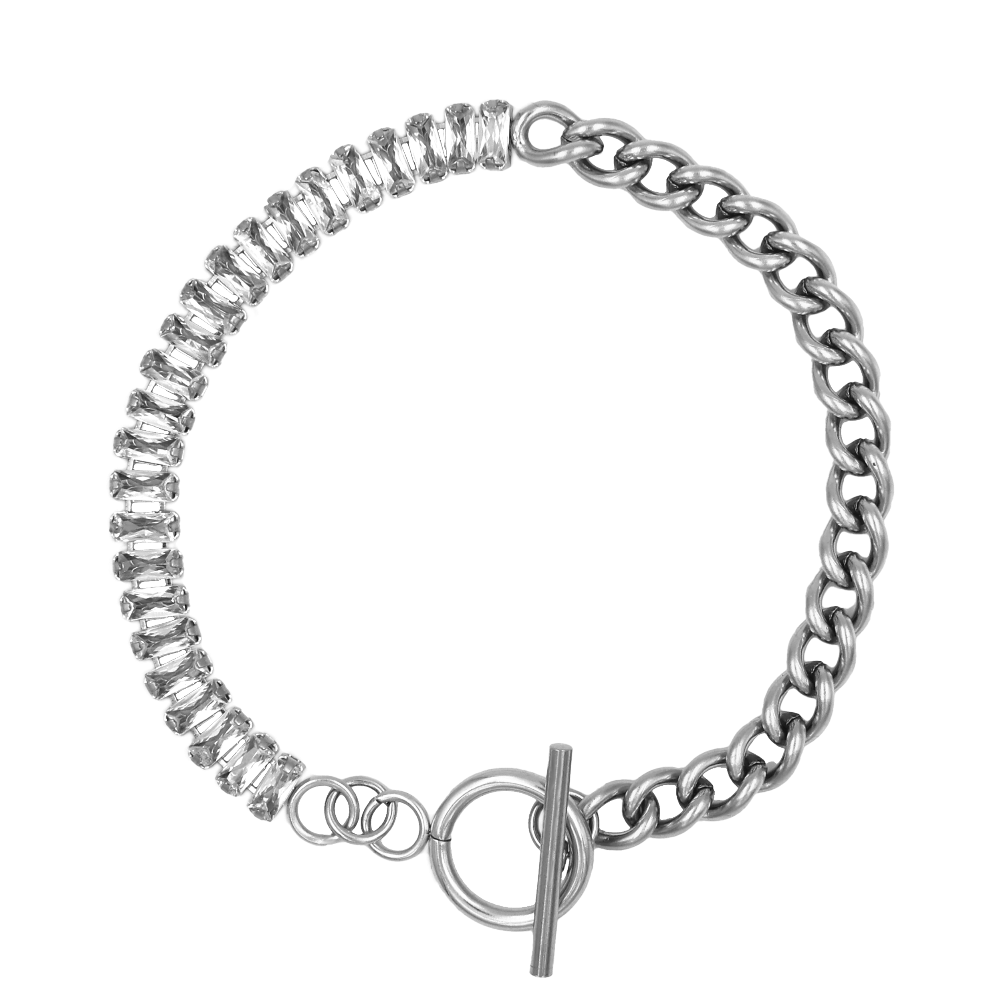Liana | Bracelet T-Bar en Acier Inoxydable avec Finition Plaqué Or 14 Carats et Résistance à l'Eau pour Femmes