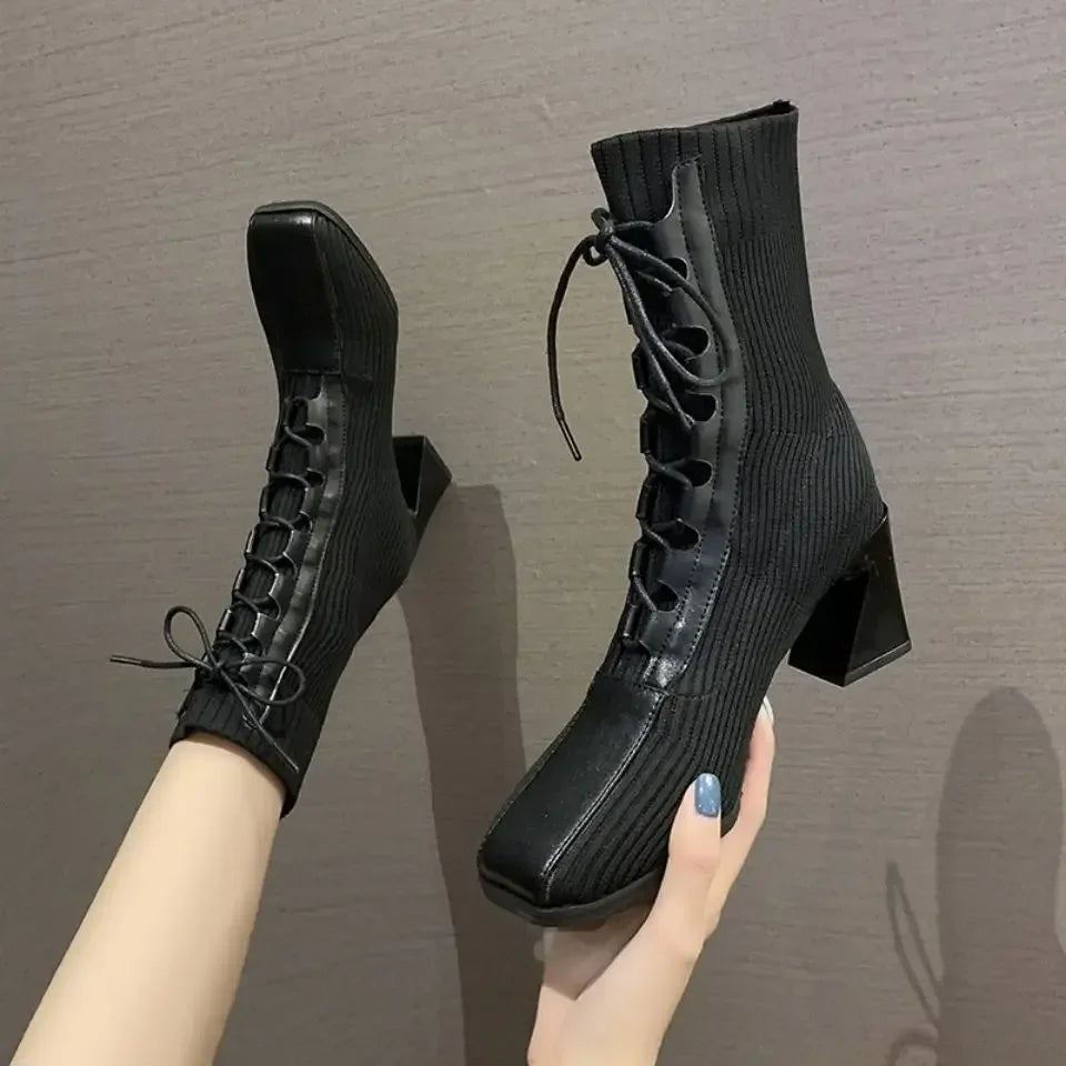 Soleil | Bottines en Maille Côtelée avec Confort Ultime pour Femmes