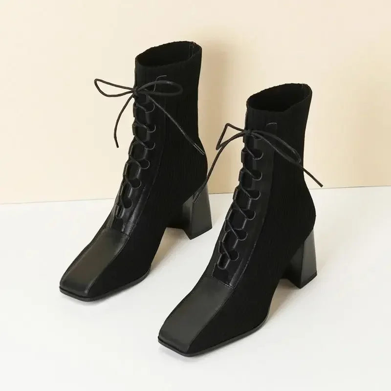 Soleil | Bottines en Maille Côtelée avec Confort Ultime pour Femmes
