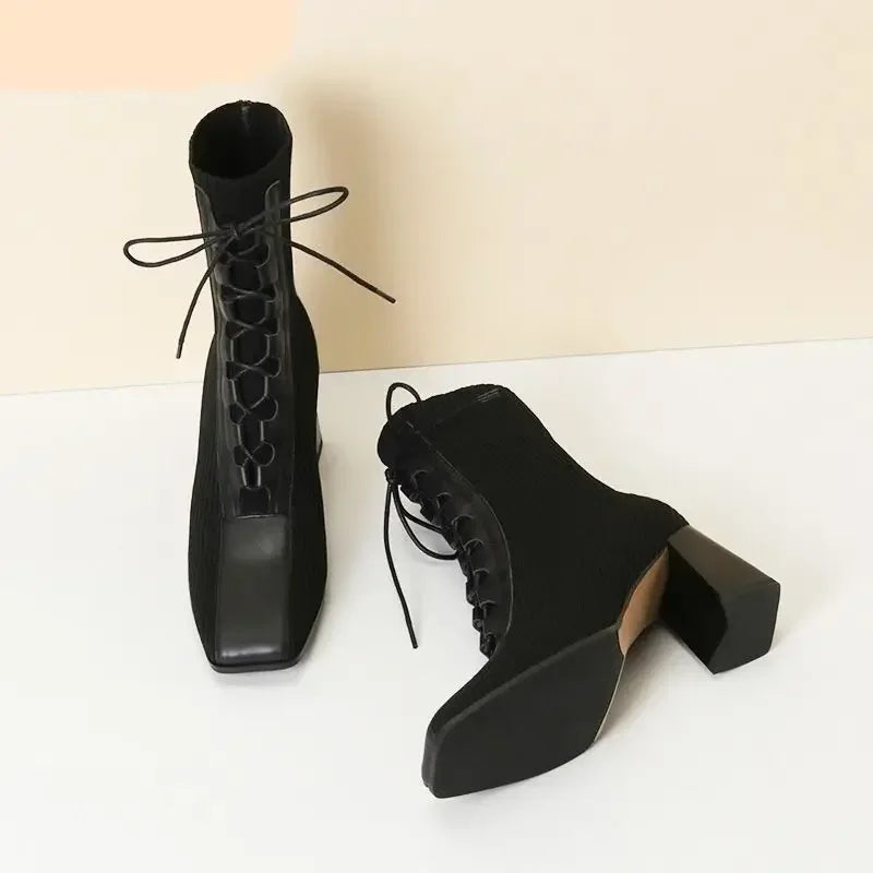 Soleil | Bottines en Maille Côtelée avec Confort Ultime pour Femmes