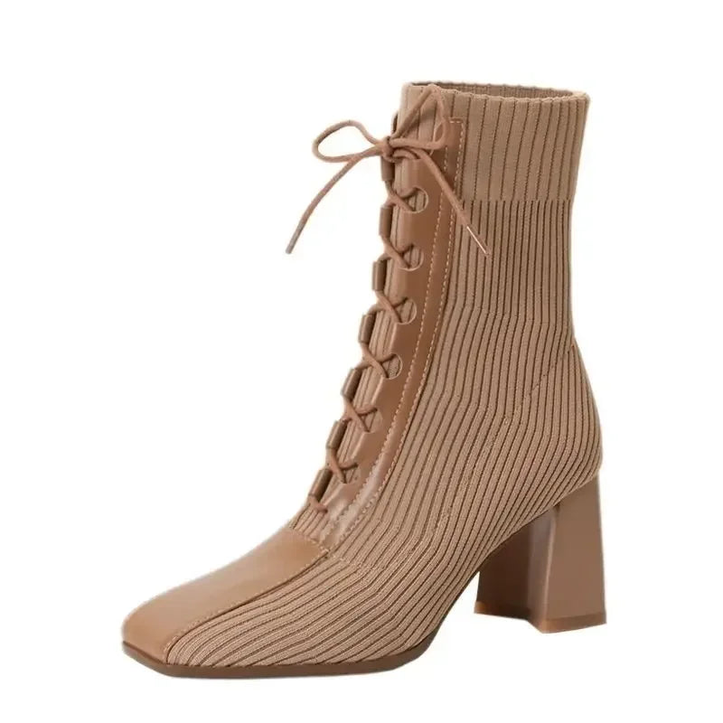 Soleil | Bottines en Maille Côtelée avec Confort Ultime pour Femmes