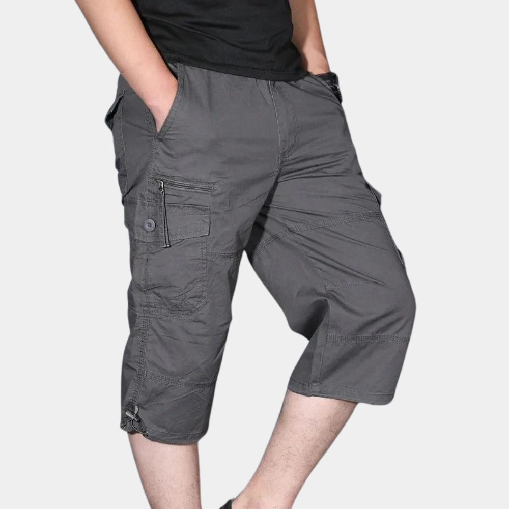 Enzio - Pantalon cargo stylé trois-quarts pour hommes