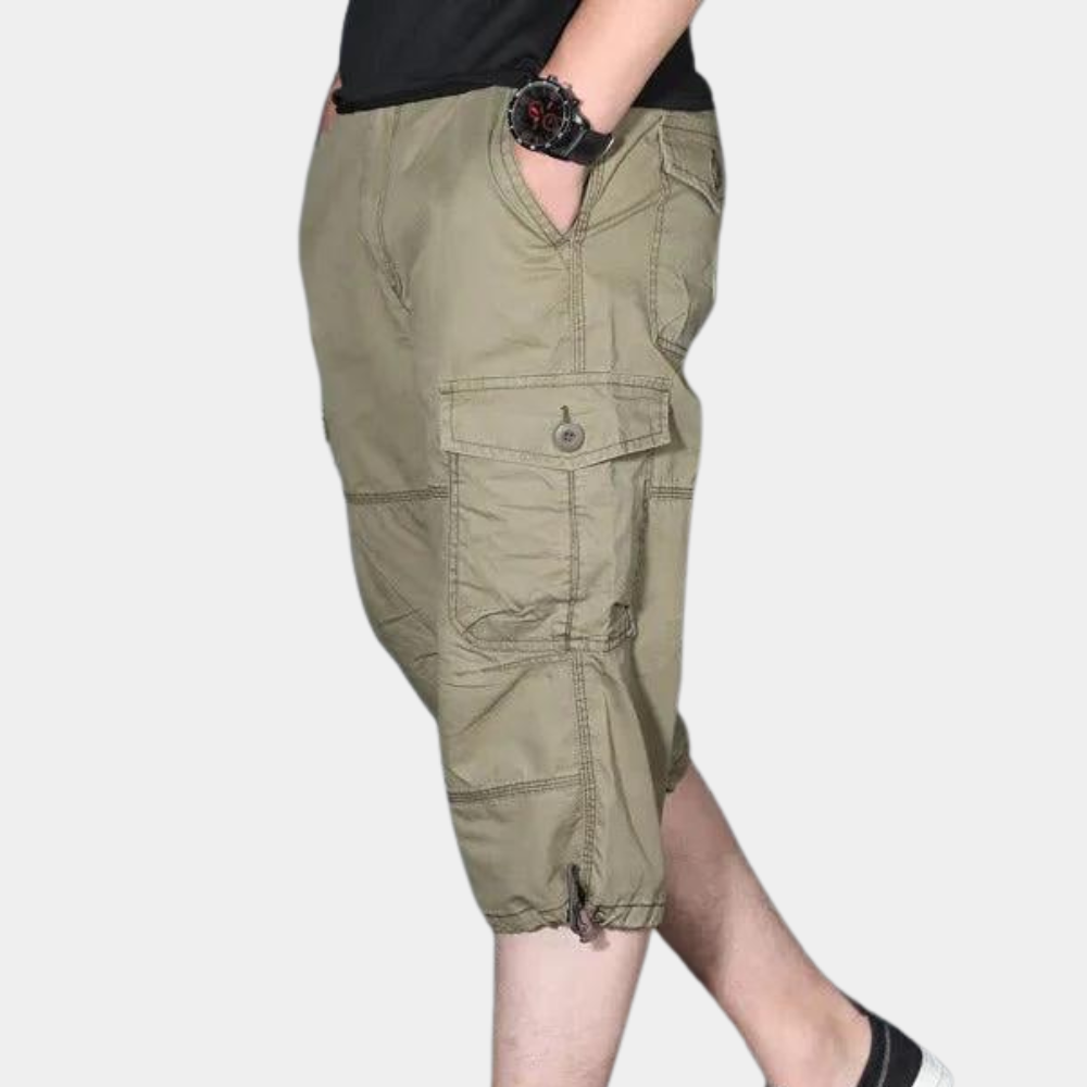Enzio - Pantalon cargo stylé trois-quarts pour hommes