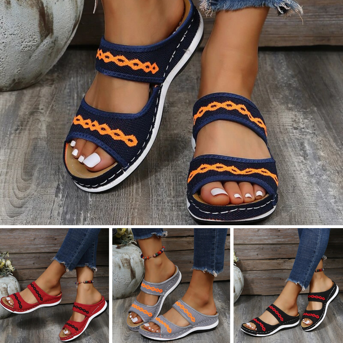 Lynette - Sandales orthopédiques uniques en cuir