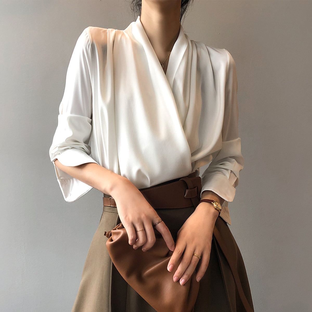 Isabelle | Blouse en Satin avec Design Élégant et Texture Soigneuse pour Femmes