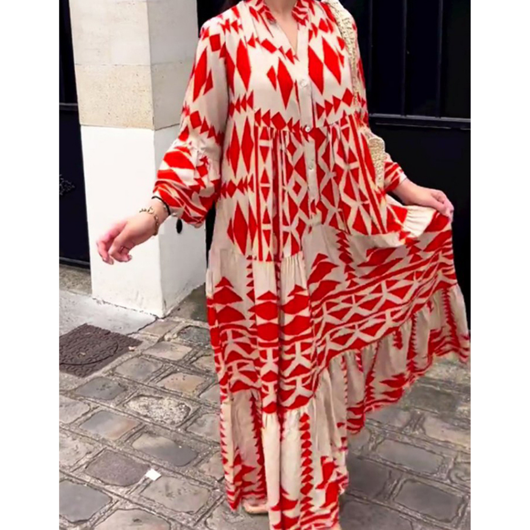 Lunaire | Robe Bohème avec Imprimés Boho-Chic et Détails Faits Main pour Femmes