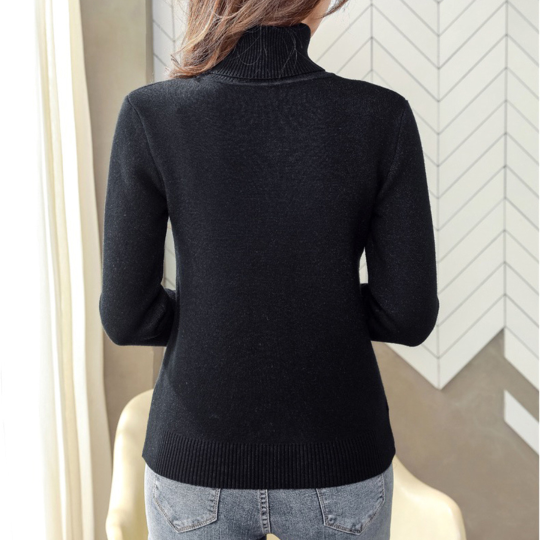 Léonie | Pull en Velours Doux avec Col Roulé Élégant pour Femmes