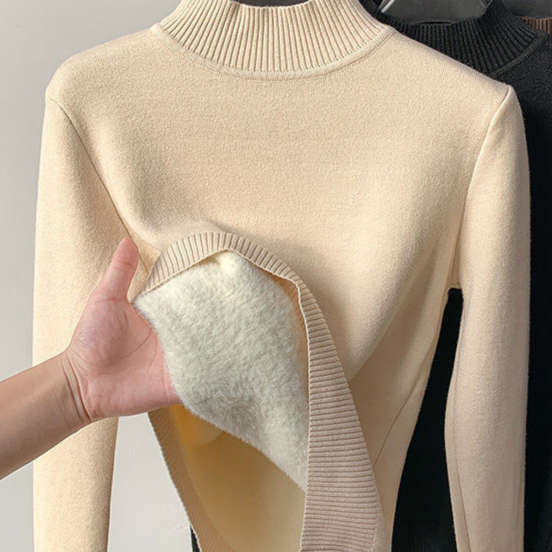 Léonie | Pull en Velours Doux avec Col Roulé Élégant pour Femmes