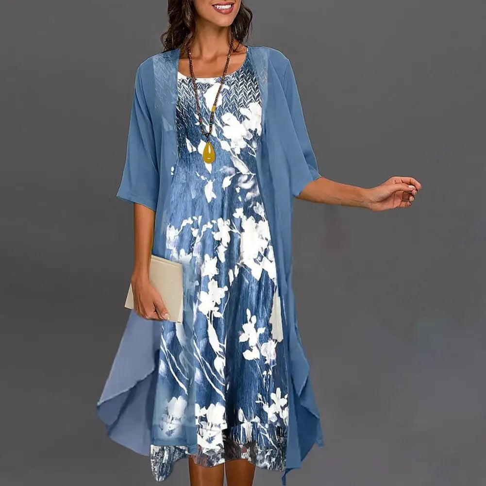 Elara | Robe à Motifs Floraux avec Tissu de Haute Qualité et Silhouette Élégante pour Femmes