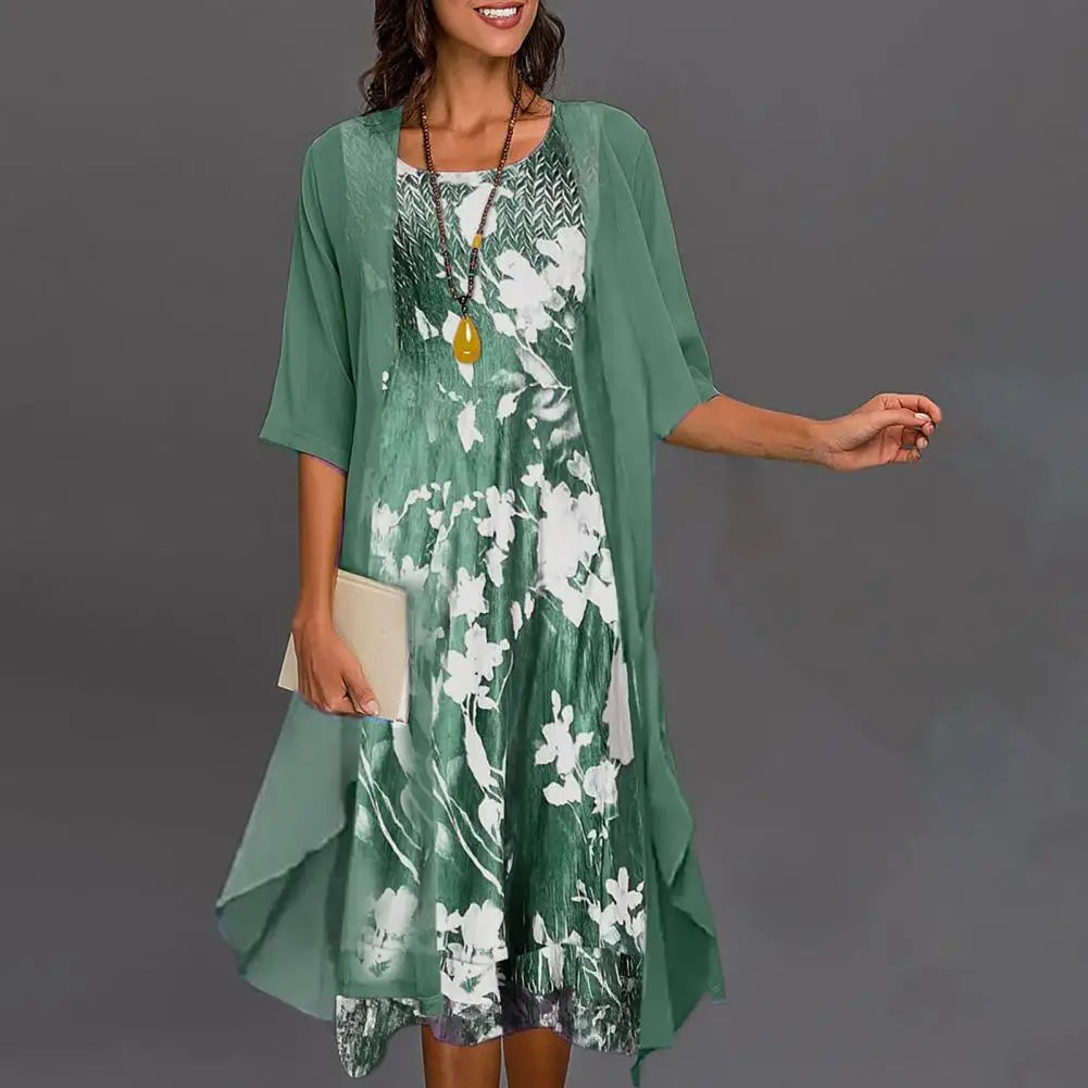 Elara | Robe à Motifs Floraux avec Tissu de Haute Qualité et Silhouette Élégante pour Femmes
