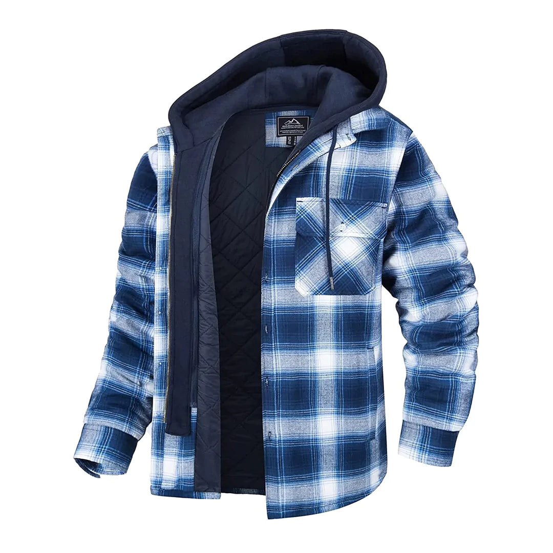 Coby - Veste à carreaux avec capuche pour hommes