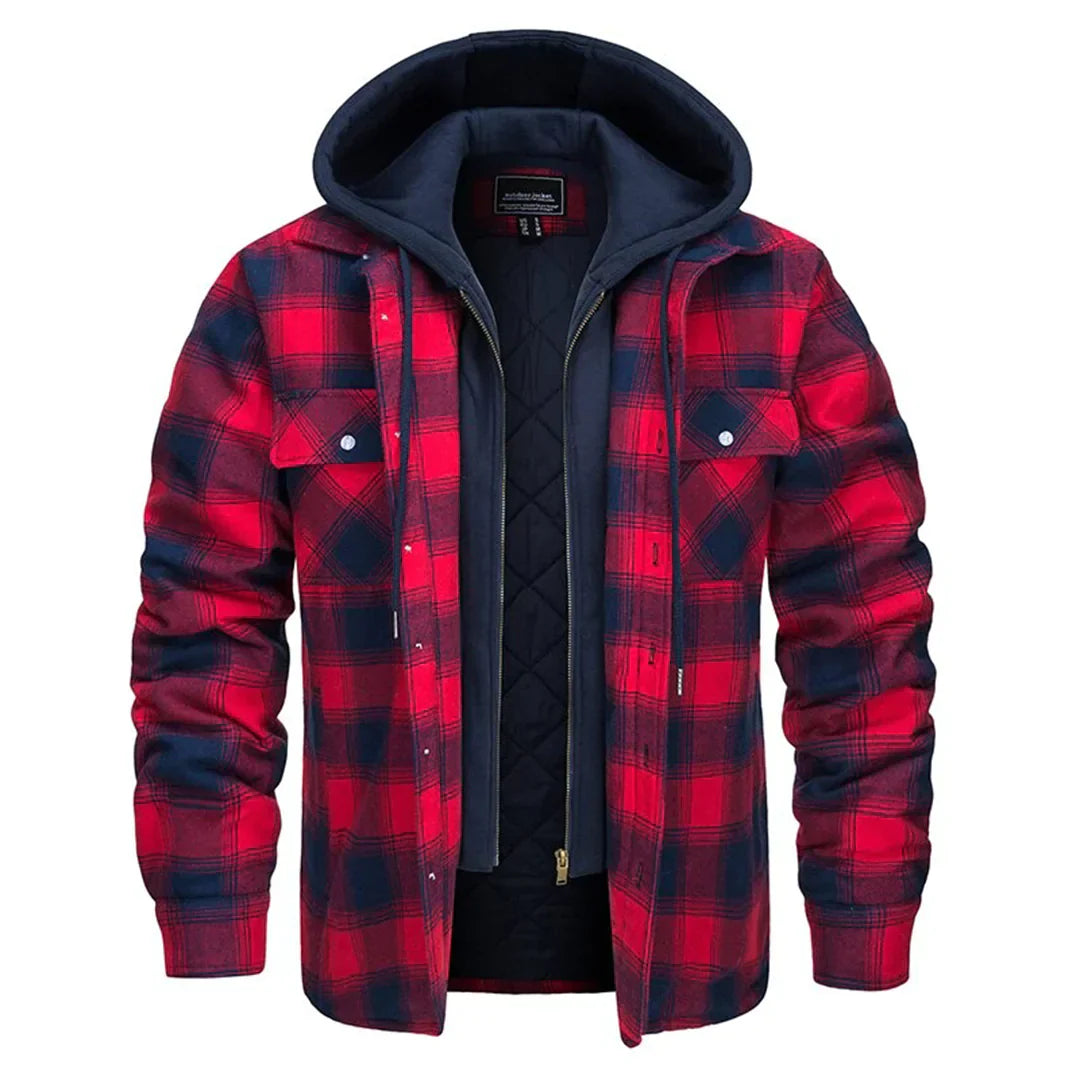 Coby - Veste à carreaux avec capuche pour hommes