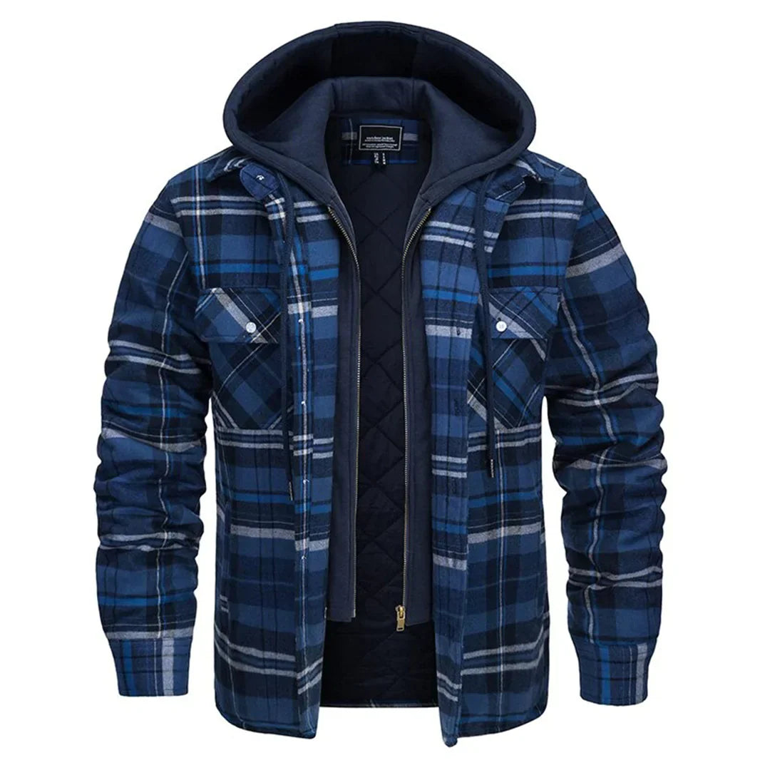 Coby - Veste à carreaux avec capuche pour hommes