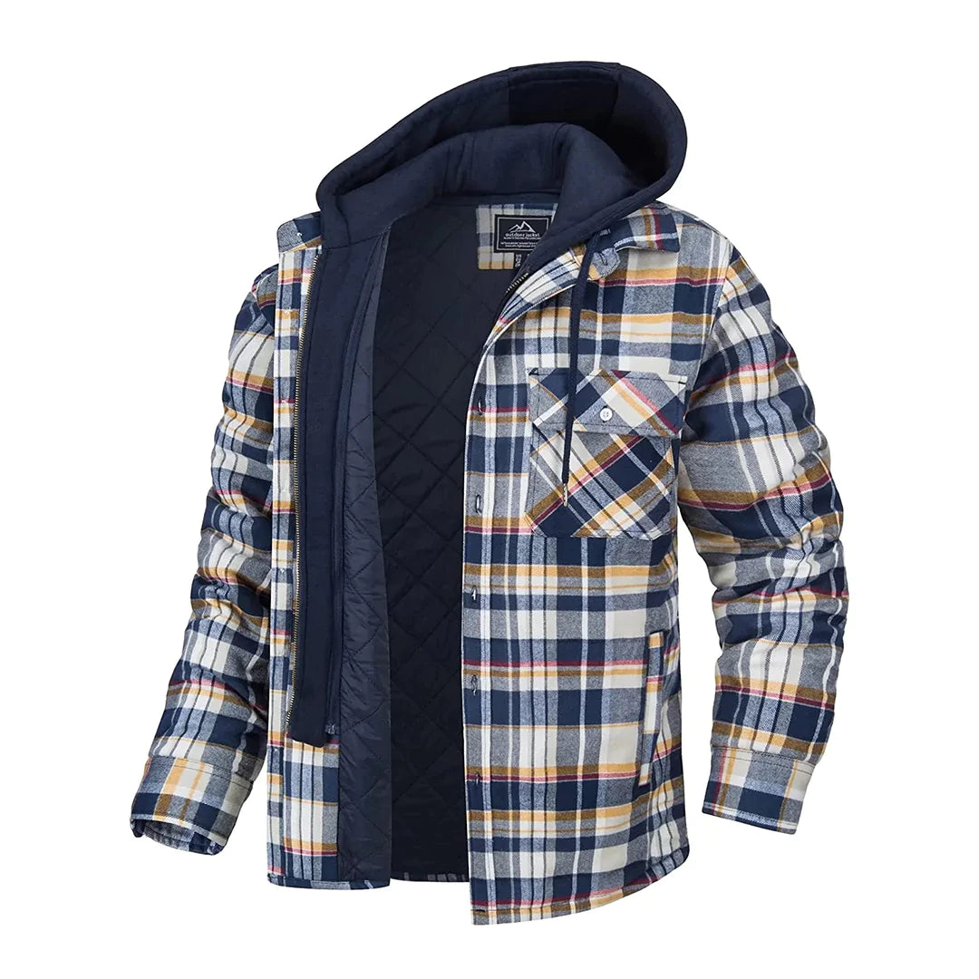 Coby - Veste à carreaux avec capuche pour hommes