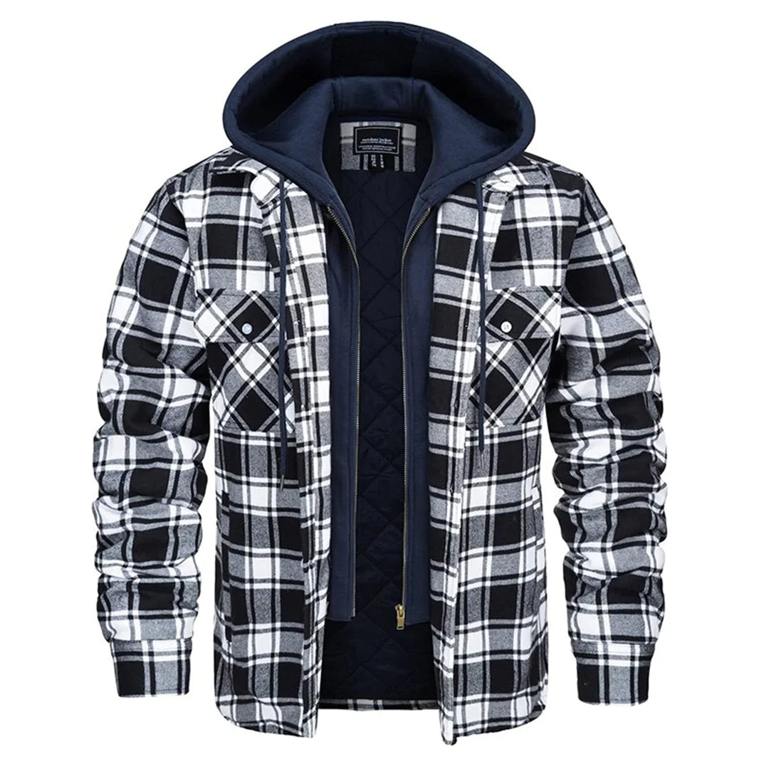 Coby - Veste à carreaux avec capuche pour hommes