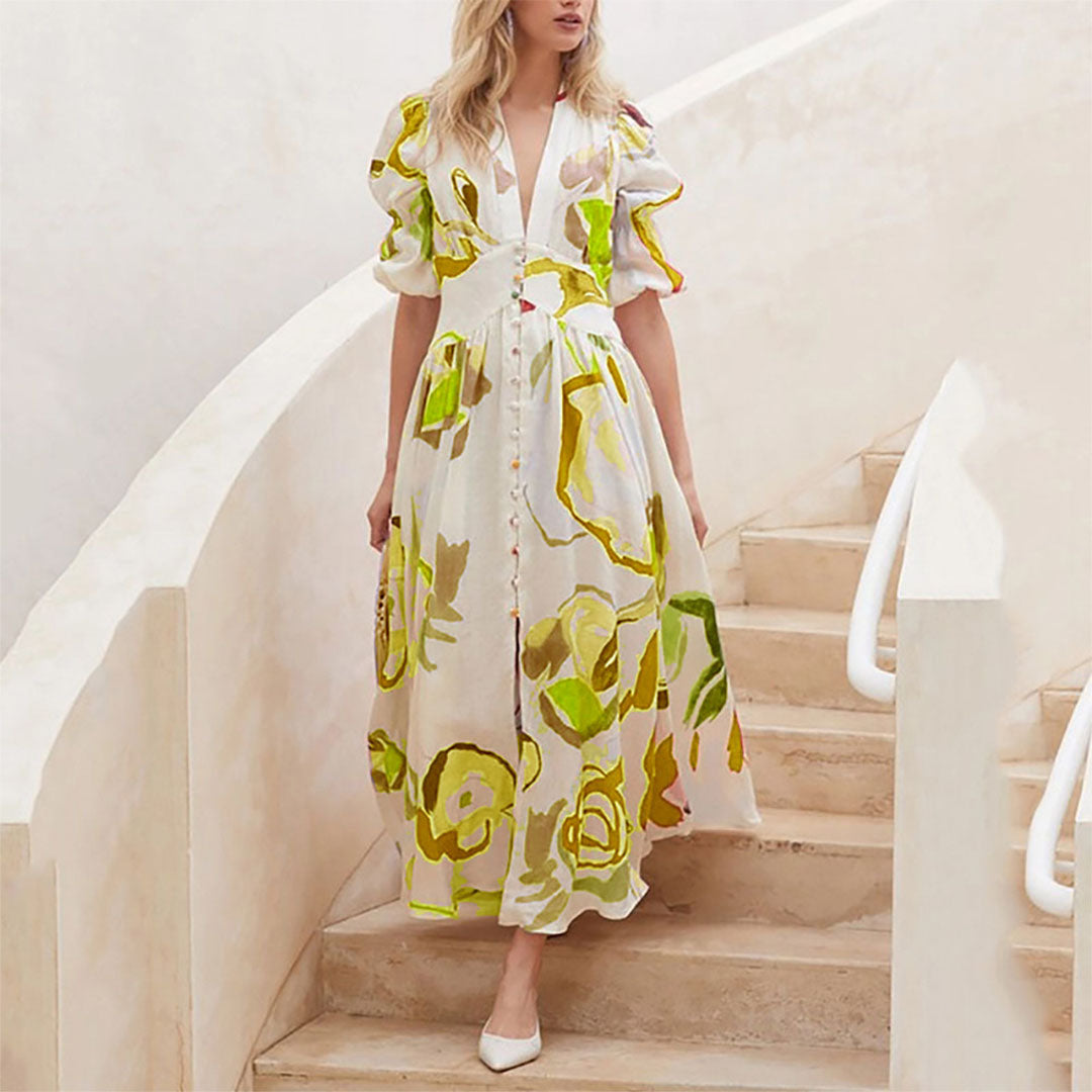 Léonie | Robe d'été avec Tissus de Haute Qualité et Motifs Variés pour Femmes