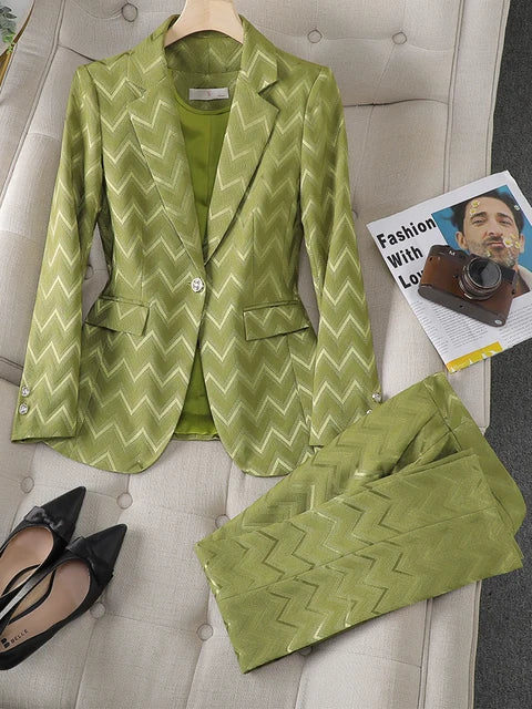 Léonie | Ensemble Blazer Rayé avec Tissu Doux et Élégant pour Femmes