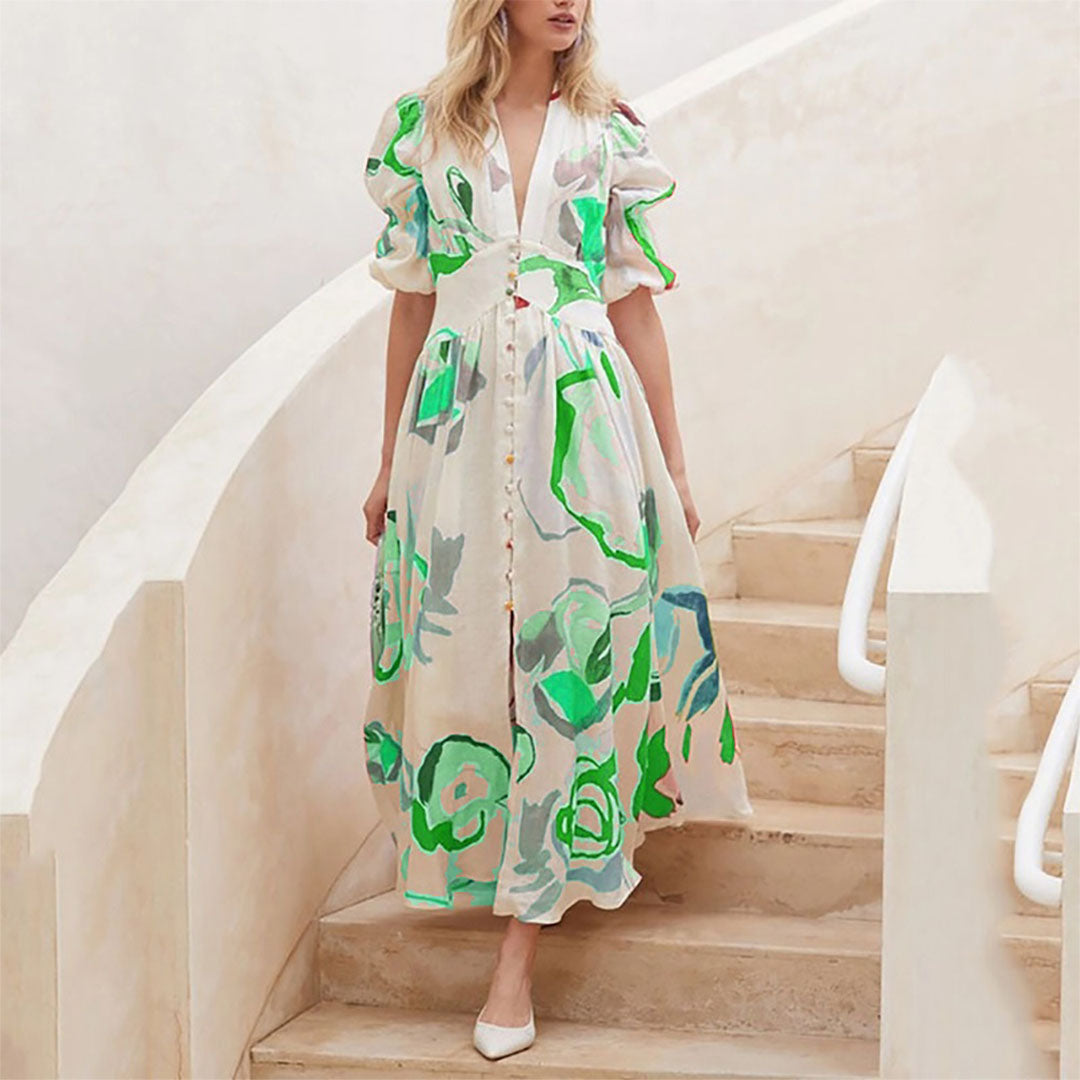 Léonie | Robe d'été avec Tissus de Haute Qualité et Motifs Variés pour Femmes