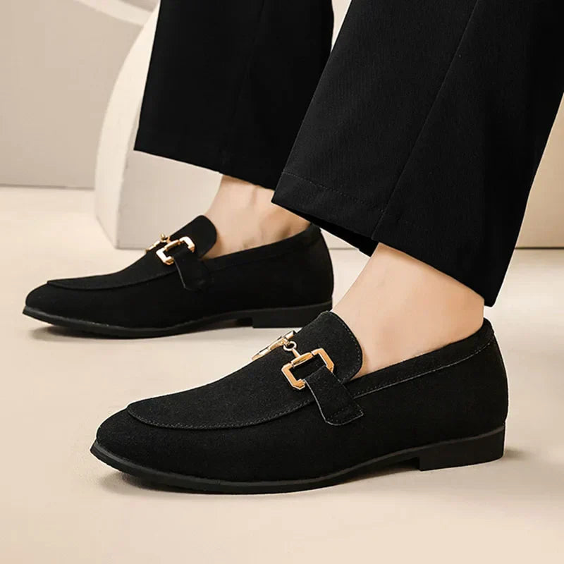 Ismael - Mocassins en daim avec boucle en métal