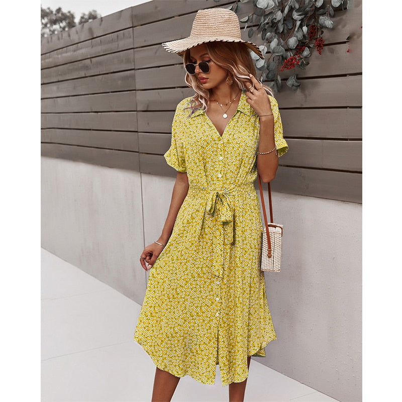Luna | Robe Fleurie avec Tissu de Qualité et Silhouette Élégante pour Femmes