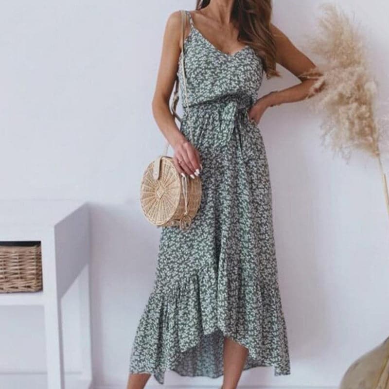 Miranda - Robe d'été longue élégante à fines bretelles