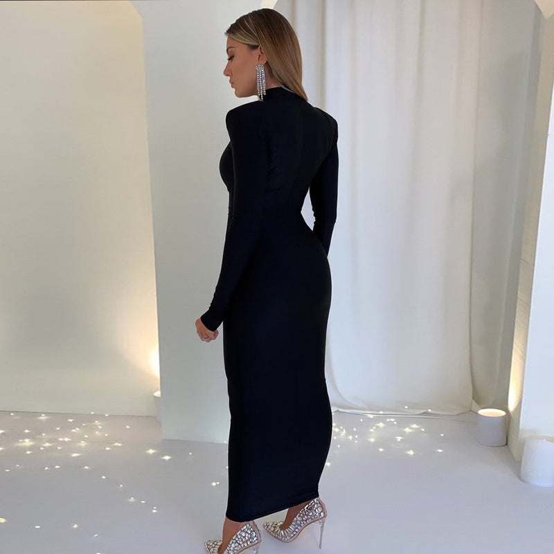 Lunaire | Robe Maxi Moulante avec Épaulettes Élégantes pour Femmes