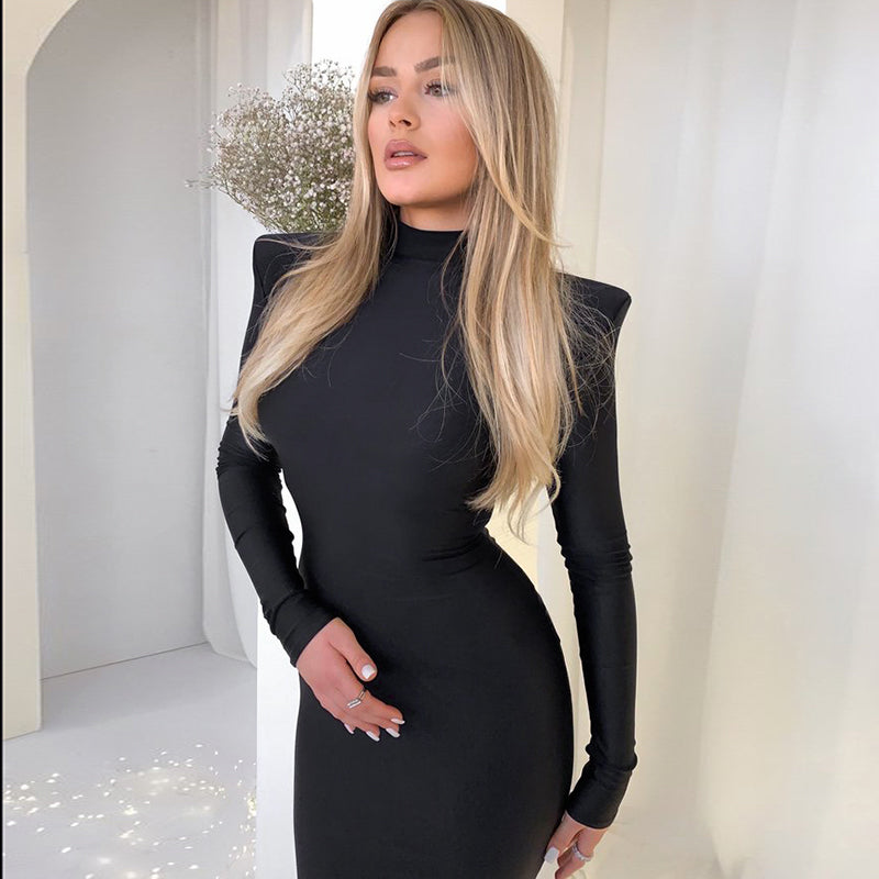 Lunaire | Robe Maxi Moulante avec Épaulettes Élégantes pour Femmes