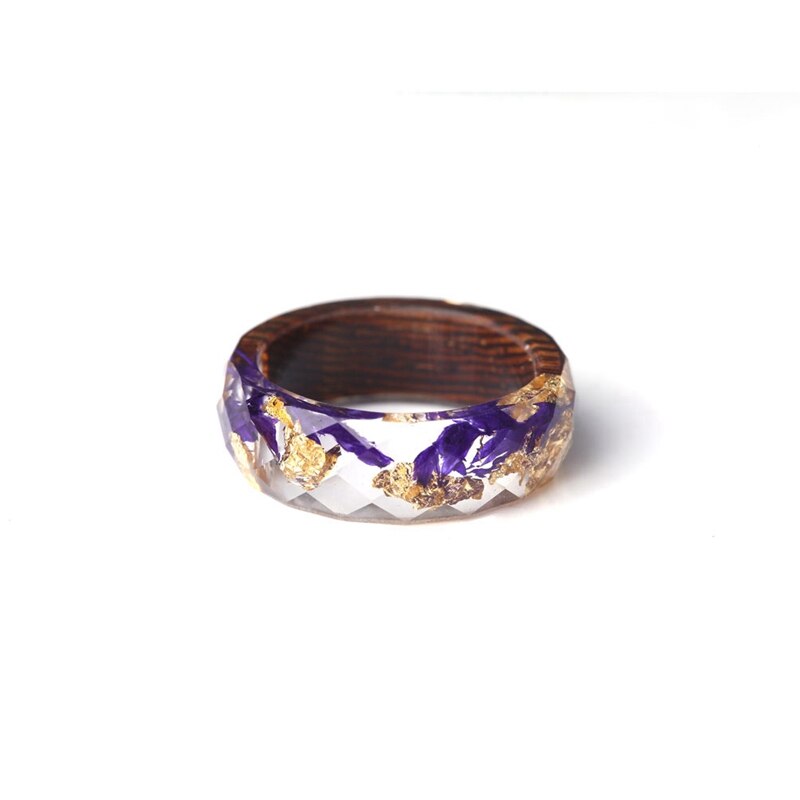 Orchidée Éternelle | Bague en Bois avec Motif Floral Délicat pour Femmes